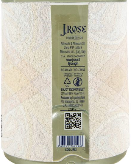 Gin J.Rose JR02 Artesanal London Dry