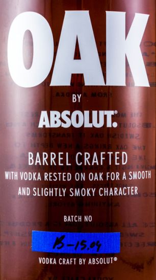 Vodka Absolut Oak Barrel Crafted 1L