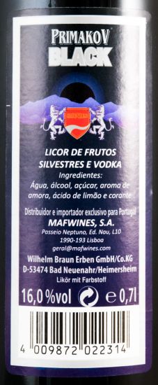Vodka Primakov Black 70cl