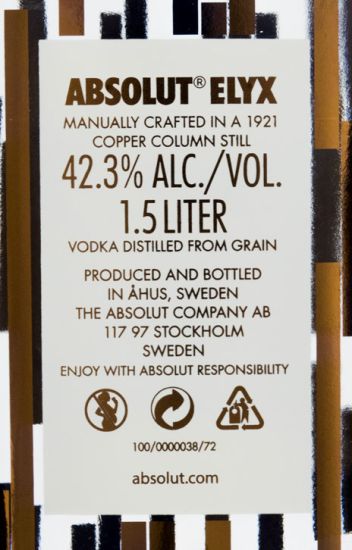 Vodka Absolut Elyx 1,5L