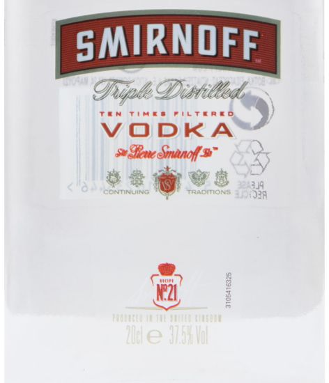 Frasco Vodka Smirnoff Red 20cl