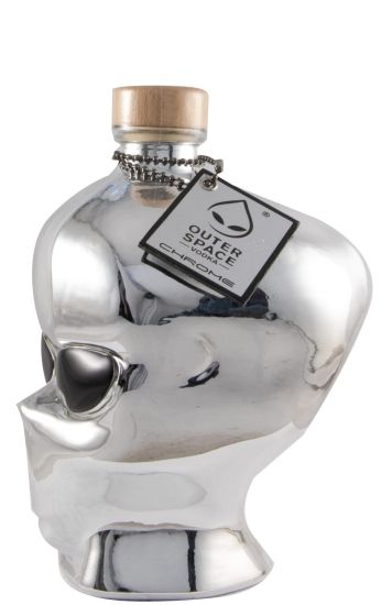 Vodka Outerspace Alien Head Chrome Edition
