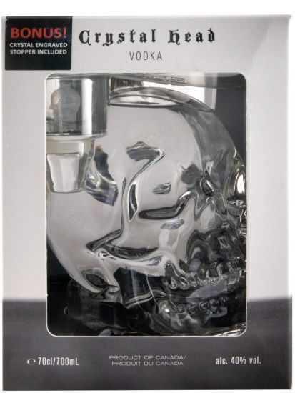Vodka Crystal Head c/Tampa de Vidro