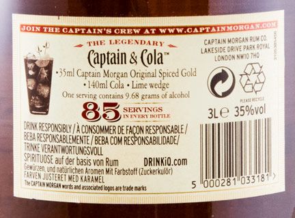Rum Captain Morgan Spiced Gold 3L