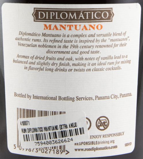Rum Diplomático Mantuano Extra Añejo