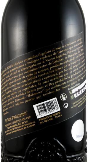 Rum El Ron Prohibido Reserva 15 anos