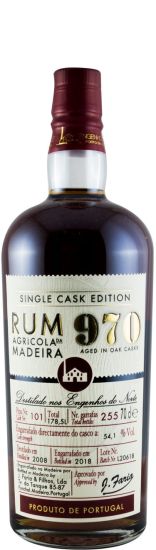 2008 Rum Agrícola da Madeira 970 Single Cask Edition Pipa 101