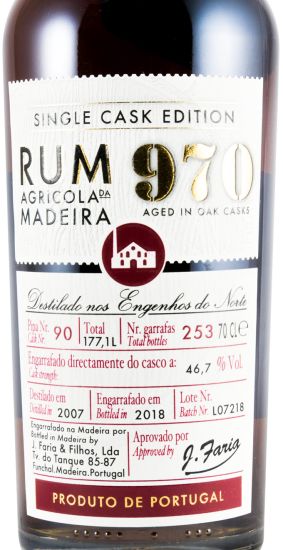 2007 Rum Agrícola da Madeira 970 Single Cask Edition