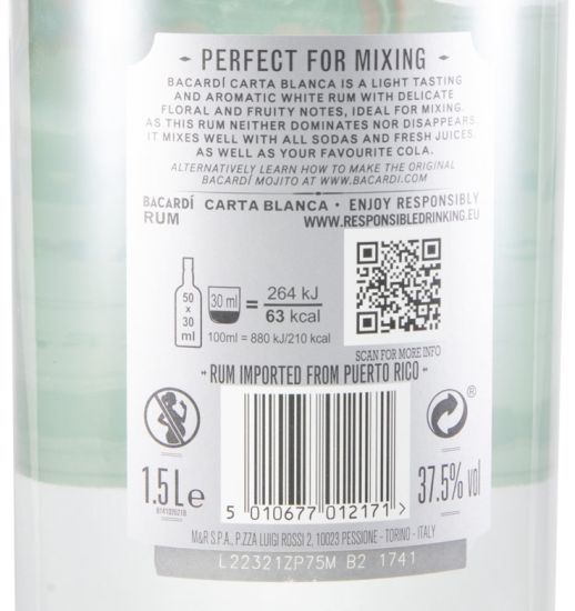 Rum Bacardí Carta Blanca 1,5L