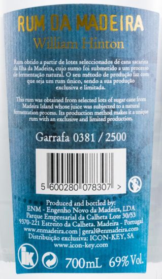 Rum Agrícola da Madeira William Hinton Natural Edição Limitada