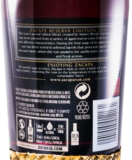 2019 Rum Zacapa Centenario Reserva Limitada