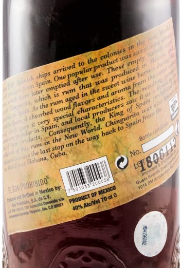 Rum El Ron Prohibido 12 anos Reserva