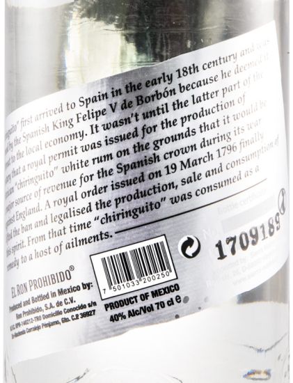 Rum El Ron Prohibido Silver