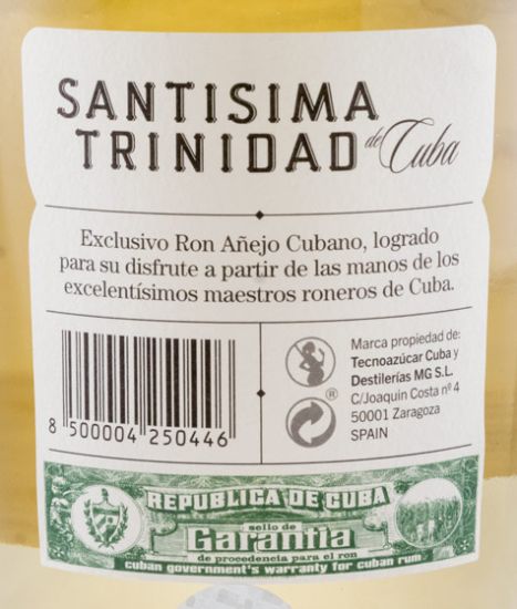 Rum Santisima Trinidad 3 anos