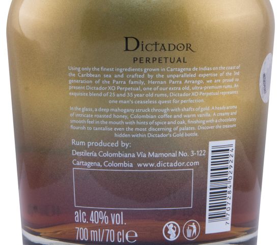 Rum Dictador XO Perpetual Solera System