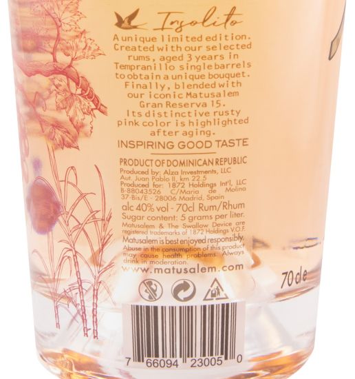Rum Matusalem Insolito Wine Cask Edição Limitada