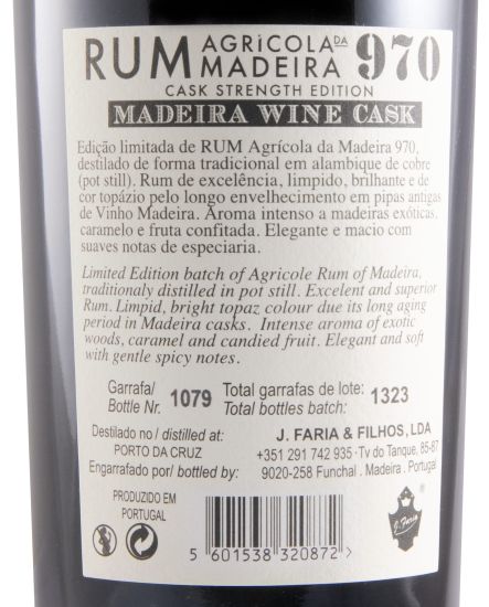 Rum Agrícola da Madeira 970 Cask Strength 15 years 49.6%