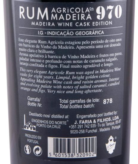 Rum Agrícola da Madeira 970 Madeira Wine Cask Edition 50.6%
