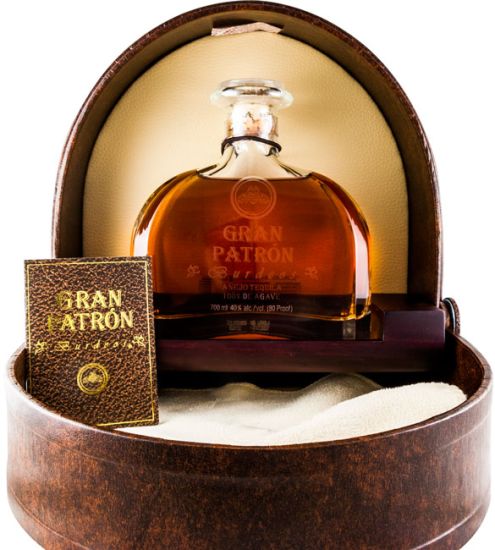Tequila Patrón Burdeos (leather case)