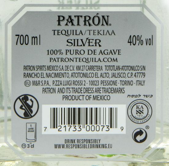 Tequila Patrón Silver