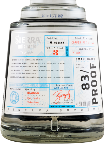 Tequila Sierra Blanco Milenario