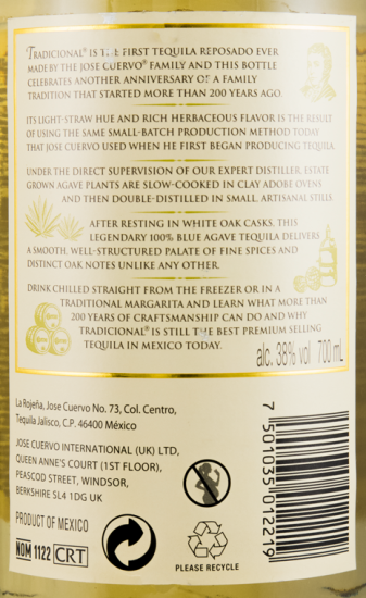 Tequila Jose Cuervo 100% Agave Reposado Tradicional