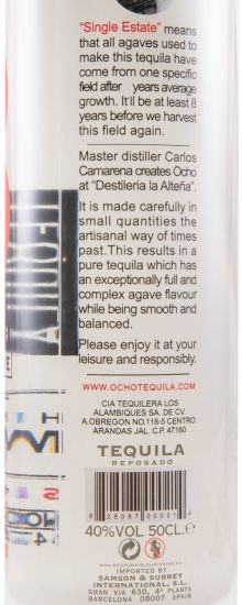 Tequila Ocho La Ladera Reposado 50cl