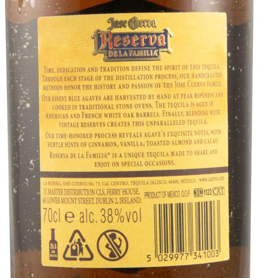 Tequila Jose Cuervo Reserva de La Familia Extra Añejo (engarrafado em 2023)