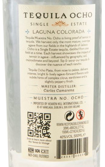 Tequila Ocho Plata 50cl