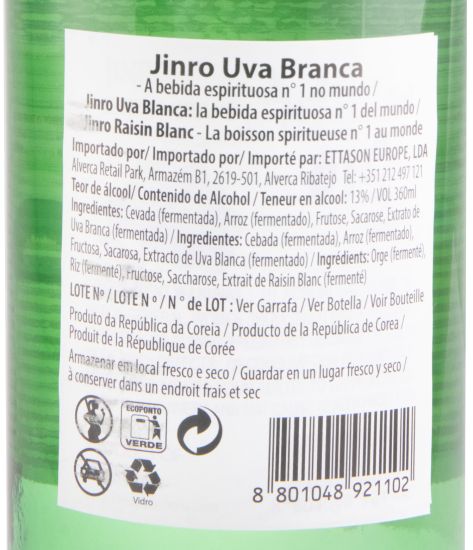 Soju Jinro Green Grape 36cl