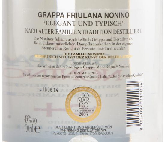 Grappa Nonino Friulana Tradizione 43%