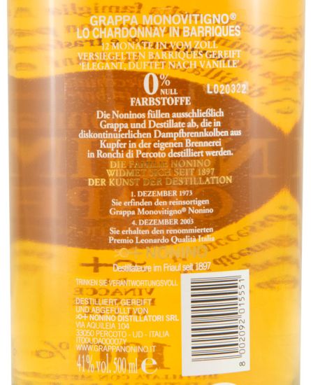 Grappa Nonino Chardonnay 50cl