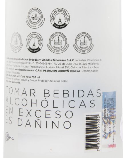 Aguardente Pisco La Botija Puro Quebranta