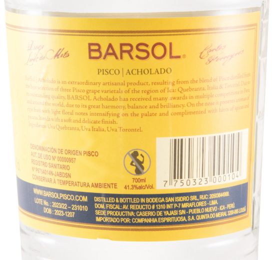 Spirit Pisco Barsol Acholado