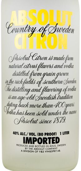 Vodka Absolut Citron 1L