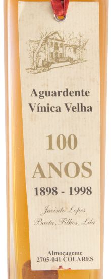 Aguardente Vínica Jacinto Lopes Baeta e Filhos Centenário 1898-1998 Velha 50cl