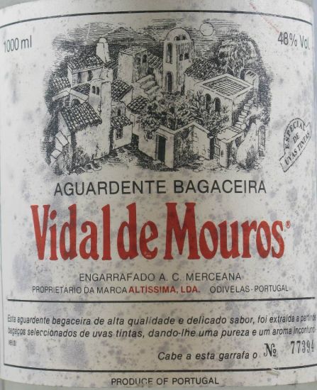 Bagaceira Vidal de Mouros (especial de uvas tintas) 1L