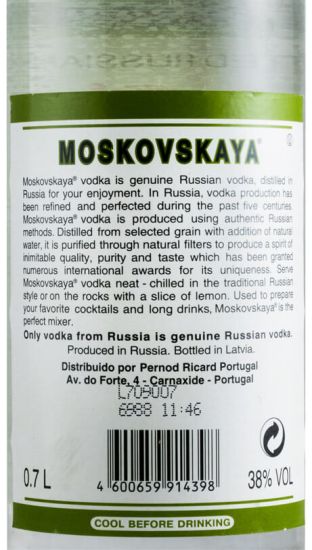 Vodka Moskovskaya (former bottle)