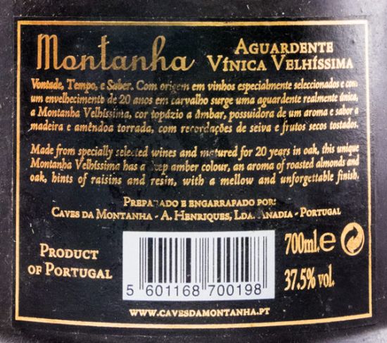 Wine Spirit Montanha Velhíssima 20 years (ceramic bottle)
