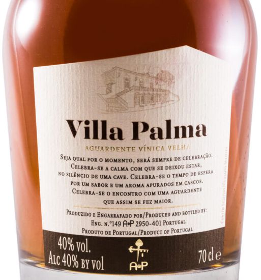 Aguardente Vínica Villa Palma Velha Comemoração dos 60 Anos