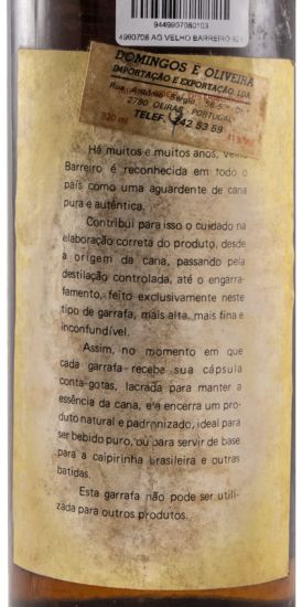 Cachaça Velho Barreiro 92cl