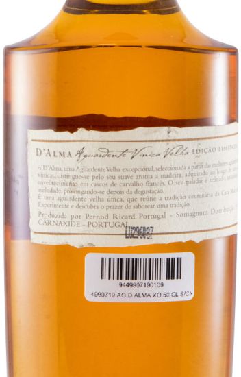 Aguardente Vínica D'Alma XO (sem caixa) 50cl