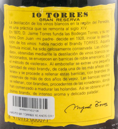 Brandy Torres 10 anos Gran Reserva Imperial