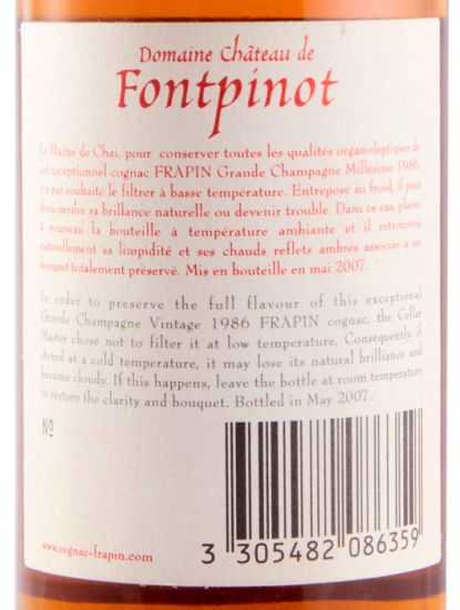1986 Cognac Frapin Château de Fontpinot XO Grande Champagne 35cl