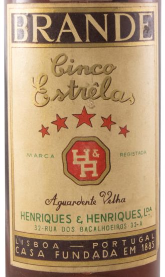 Aguardente Vínica Henriques & Henriques Brande Cinco Estrêlas Velha 75cl
