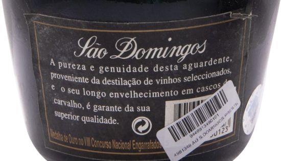 Aguardente Vínica São Domingos Prestígio Velhíssima (garrafa antiga)