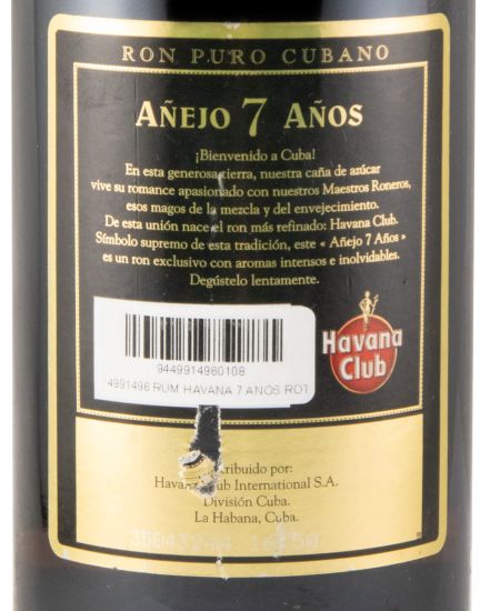 Rum Havana Club 7 anos (rótulo antigo)
