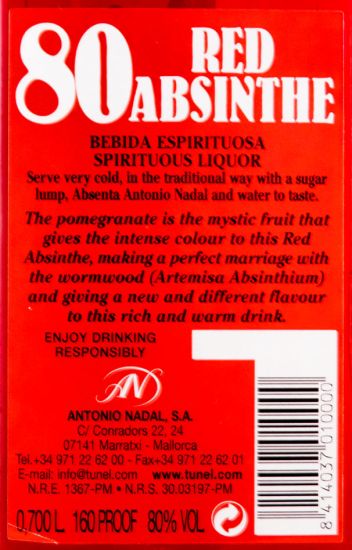 Absinto Túnel Red 80%