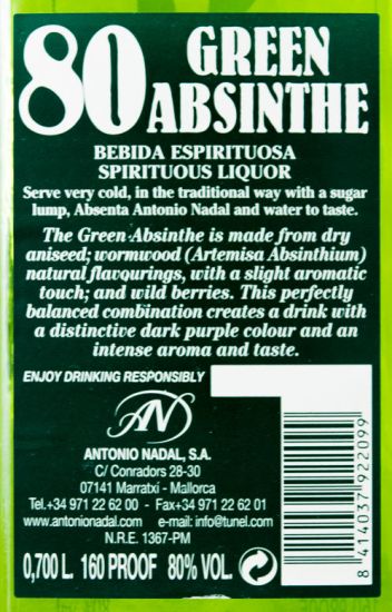 Absinto Túnel Green 80%