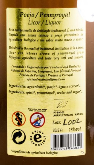 Licor Biológico Poejo Oficina de Espíritos